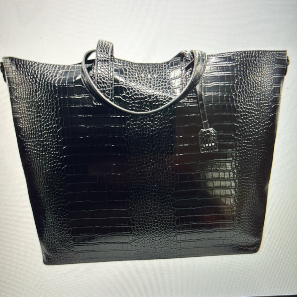 HUGE CROCODILE VEGAN LEATHER BLACK VALENTINO ORALANI (1989) - Picture 3 of 3